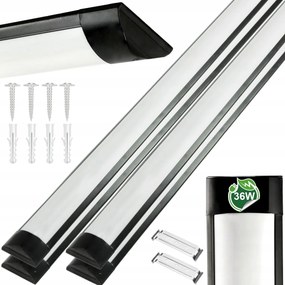 BERGE 4x LED garážová lampa 120cm 36W 3600lm čierna 4500k