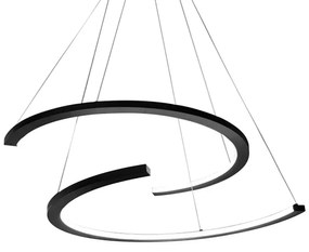 LED Luster na lanku DOUBLEMOON LED/30W/230V čierna