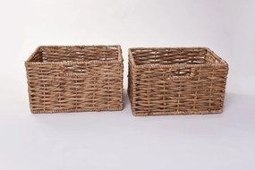 Sada 2 policových boxov KIRA, vodný hyacint, výška 20 cm, natur