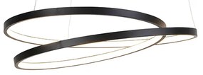 Dizajnové závesné svietidlo čierne 55cm vrátane LED stmievateľné - Rowan