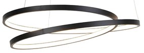 Dizajnové závesné svietidlo čierne 55 cm vrátane LED stmievateľné - Rowan