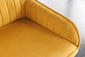 Turínska lavica 160cm horčicovo žltý zamat