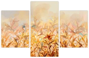 Obraz - Listy vo farbách jesene, olejomaľba (90x60 cm)