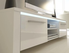 TV stolík/skrinka Freddy (biela + lesk biely). Vlastná spoľahlivá doprava až k Vám domov. 780040