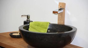 Indera Gemma 501 Ø 50 cm Black Kamenné umývadlo leštený mramor