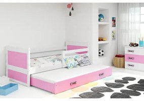 Detská posteľ s výsuvnou posteľou RICO 190x80 cm Ružová Biela
