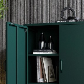 Skrinka do obývačky s policami VITO, 800 x 1015 x 400 mm, Modern: fľaškovo zelená farba