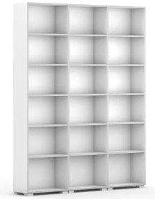 Knižnica SILVER LINE, 3 stĺpce, 2230 x 1800 x 400 mm, biela