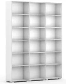 Knižnica SILVER LINE, 3 stĺpce, 2230 x 1800 x 400 mm, biela