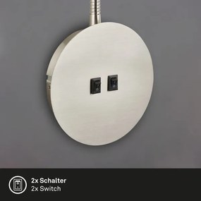 Briloner 2178012 - LED Nástenná flexibilná lampa 1xE14/10W/230V + LED/3W chróm