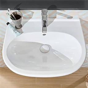 VILLEROY &amp; BOCH O.novo závesné umývadlo s otvorom, s prepadom, 600 x 490 mm, biela alpská, s povrchom CeramicPlus, 516060R1