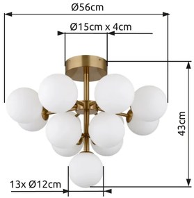 Globo 56143-13GD - Prisadený luster GRAPPY 13xG9/5W/230V pr. 56 cm zlatá