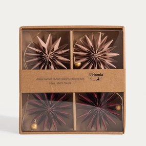 Závesná vianočná dekorácia GALLA ružová / bordová 754616 (4 ks)