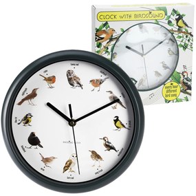 Nástenné hodiny Birds, biela/zelená