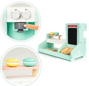 ECOTOYS Detská drevená kaviareň s príslušenstvom