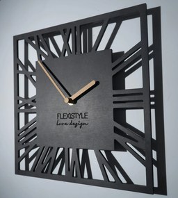 Dekorstudio Moderné drevené hodiny EKO Loft Piccolo štvorcové antracit