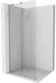 Mexen Velar L, posuvná sprchová zástena Walk-in 110 x 200 cm, 8mm číre sklo, brúsená oceľ, 871-110-003-03-97