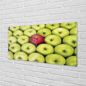 Sklenený obklad do kuchyne Zelená a červená jablká 125x50 cm