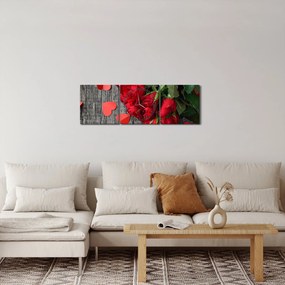 Obraz ruží (s hodinami) (90x30 cm)
