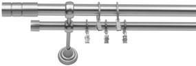 Dekodum Garniža Cylinder 25 mm matný chróm dvojitá Dĺžka (cm): 240, Typ krúžkov: Tiché krúžky s žabkou