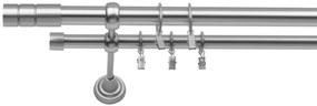 Dekodum Garniža Cylinder 25 mm matný chróm dvojitá Dĺžka (cm): 260, Typ krúžkov: Tiché krúžky s žabkou