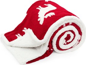 Home Elements Mikroflanelová deka, Los, červenobiela