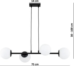 Brilagi - Luster na lanku MILO 4xE27/60W/230V čierna