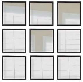 Nástenné zrkadlá v súprave 9 ks 24x24 cm – Wallity