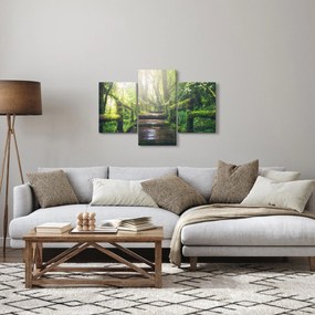 Obraz - drevené schody v lese (90x60 cm)