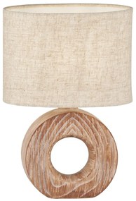 Hnedo-béžová keramická stolová lampa s textilným tienidlom (výška 31 cm) Hanke – Fischer &amp; Honsel