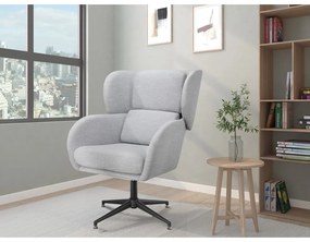 Svetlosivé zamatové kreslo ušiak Vanessa – Støraa