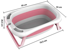 Skladacia vanička so sieťkou pre bábätká, 2 rôzne farby- ružová