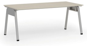 Kancelársky stôl PRIMO GAMMA, 180x90 cm, sivá podnož, breza