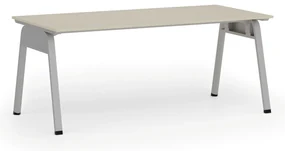 Kancelársky stôl PRIMO GAMMA, 180x90 cm, sivá podnož, breza