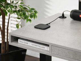 PC stolík Osto 120 (betón + biela). Vlastná spoľahlivá doprava až k Vám domov. 1109822