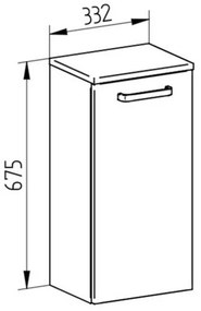 Mereo Mereo, Leny, kúpeľňová skrinka nízka 68 cm, závesná, biela, ľavá, nové madlo, MER-CN812N