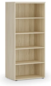 Kancelársky regál PRIMO WOOD, 800 x 500 x 1781 mm, dub prírodný