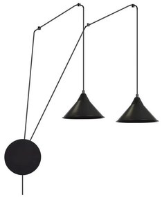 Luster na lanku ABRAMO 2xE27/15W/230V čierna