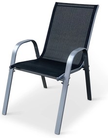 Záhradný jedálenský set Viking M + 4x kovová stolička Ramada sivá