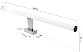 Nástenné LED svietidlo Duna, 1x LED 13,8w, 4000k, (60 cm), ch