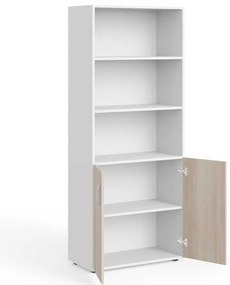 Vysoká skriňa Manager 79,9 x 42,2 x 196,5 cm, agát svetlý / biela