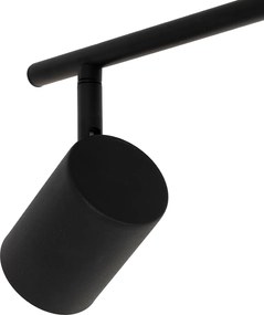 Stropné svietidlo čierne s drevom 5-žiarovkové nastaviteľné obdĺžnikové - Jeana