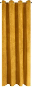 Dekorstudio Záves VILLA z exkluzívneho zamatu 140 x 250 cm v horčicovej farbe - dekoračné kolieska