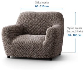 Bielastické poťahy VENEZIA hnedá kreslo (š. 60 - 110 cm)
