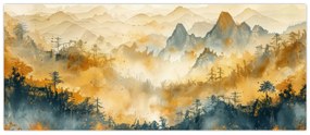 Obraz - Pohorie, akvarel (120x50 cm)