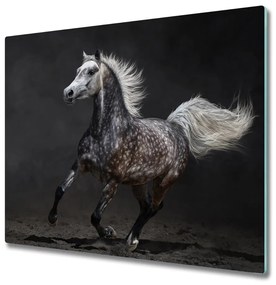 Sklenená doska na krájanie Sivý arabský kôň 60x52 cm