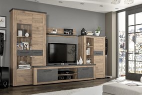 Veľká obývacia stena MONIKA, dub tabako-matera