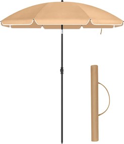 Slnečník SOLARA, Ø160cm, svetlá hnedá (taupe) SongmicsHome