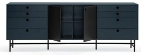 Čierno-modrá komoda Teulat Punto, šírka 212 cm