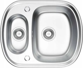 Erga HD, 1,5-komorový oceľový drez 600x490x160 mm + sifón, dekor brúsený satén, ERG-MLS-HD6049BS